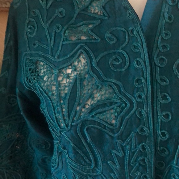 Sandy Starkman Appliqué Jacket 100% Silk - Picture 3 of 12